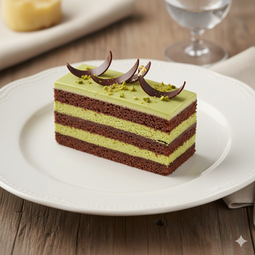 ショコラとピスタチオのオペラ