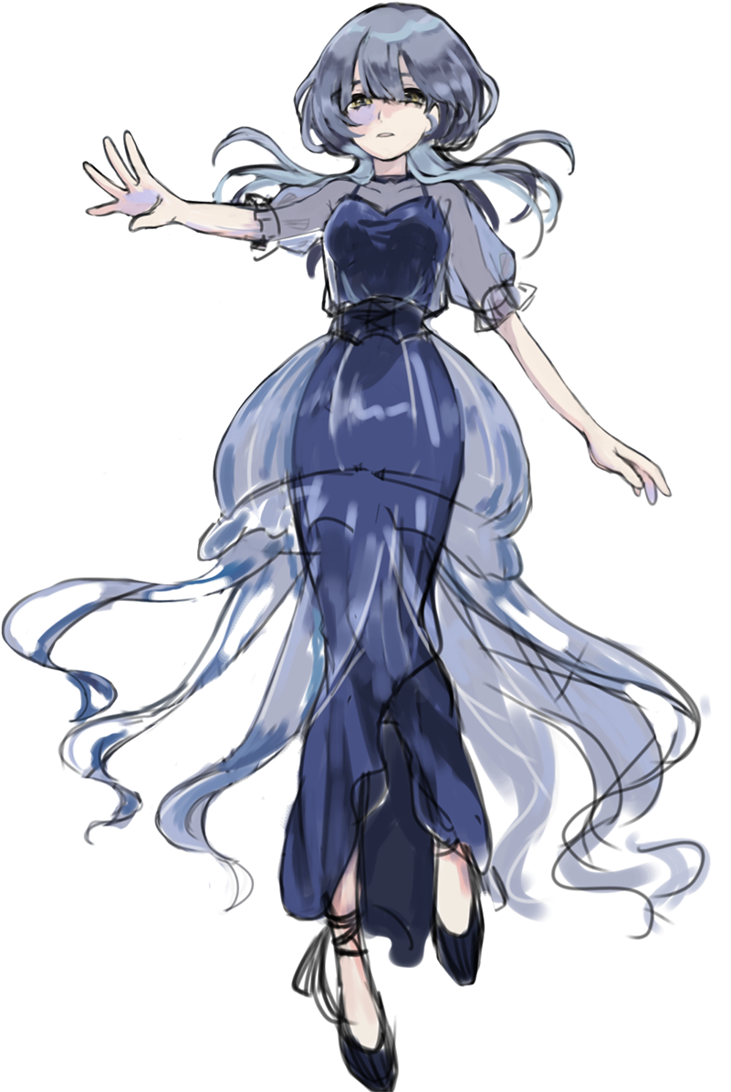藍漂れいねの全身イラスト